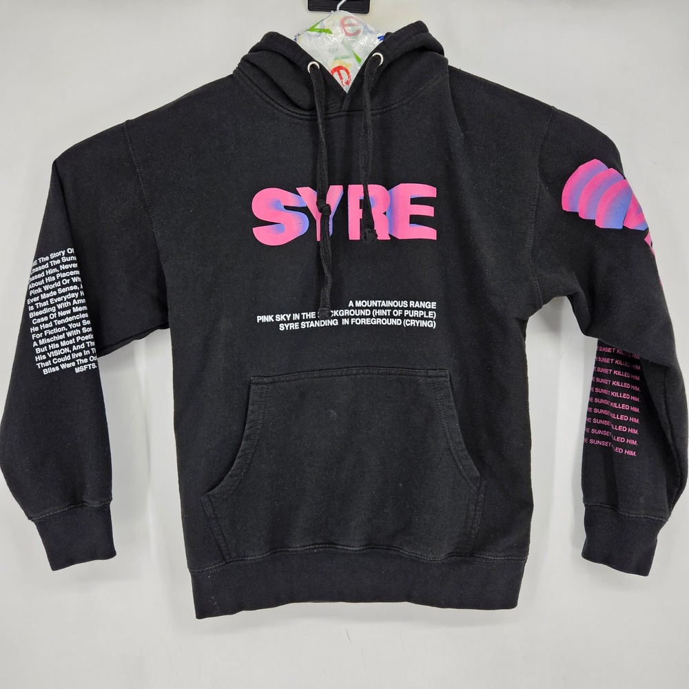 MSFTSrep Jaden Smith SYRE Vision Tour Hoodie Mens Medium Black Confusion Graphic